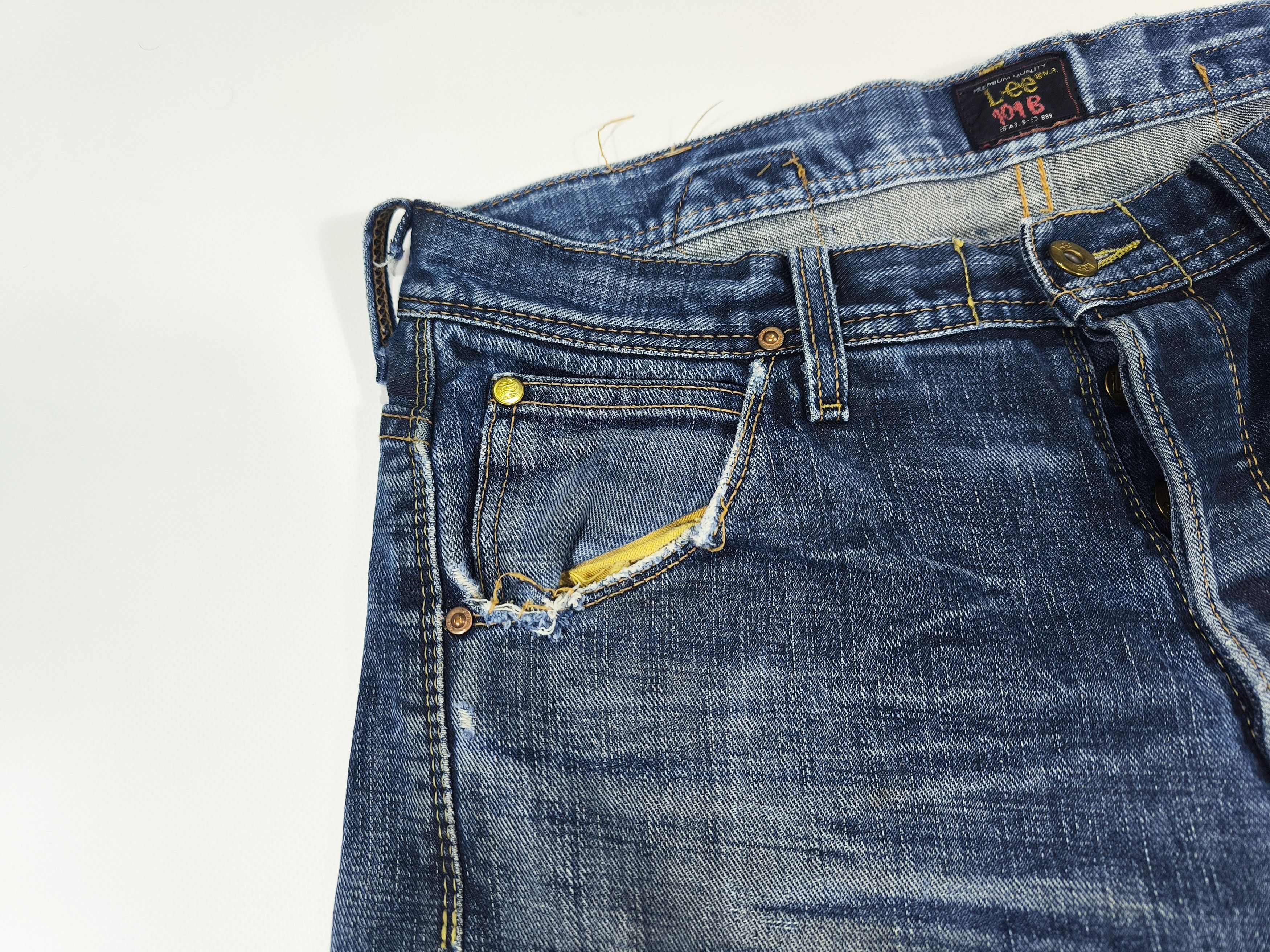 Lee Lee 101B Distressed Selvedge Denim Jeans Size W32 L32 Size US 32 / EU 48 - 3 Thumbnail