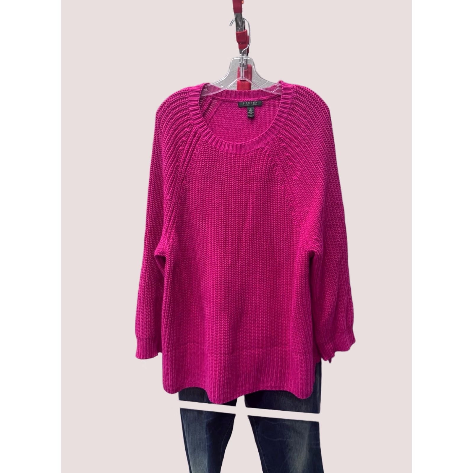 Ralph Lauren WOMEN'S Ralph Lauren Knit SWEATER 3XL Pink Solid Pullover Knit 3XL Womens Girls Mens Size XXL / US 16-18 / IT 52-54 - 1 Thumbnail