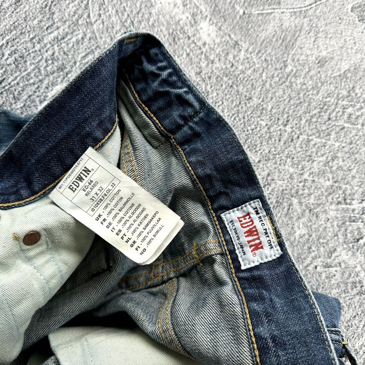 Edwin × Japanese Brand Mens Jeans Edwin ED-55 Relaxed Blue Size: 31/32 Size US 31 - 11 Thumbnail