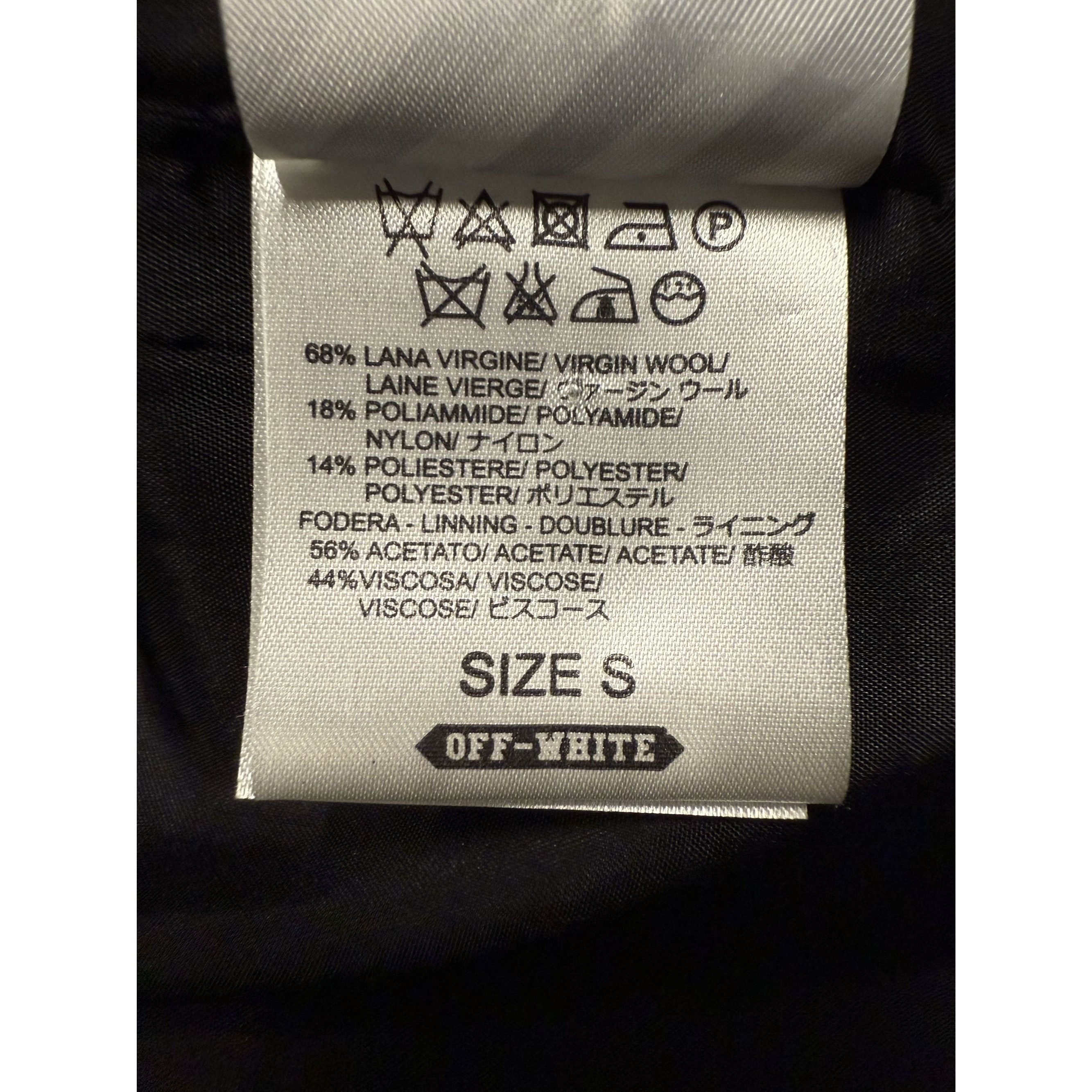 Off-White Off-White Black & White Striped Varsity Jacket S Virgin Wool Size S / US 4 / IT 40 - 2 Thumbnail