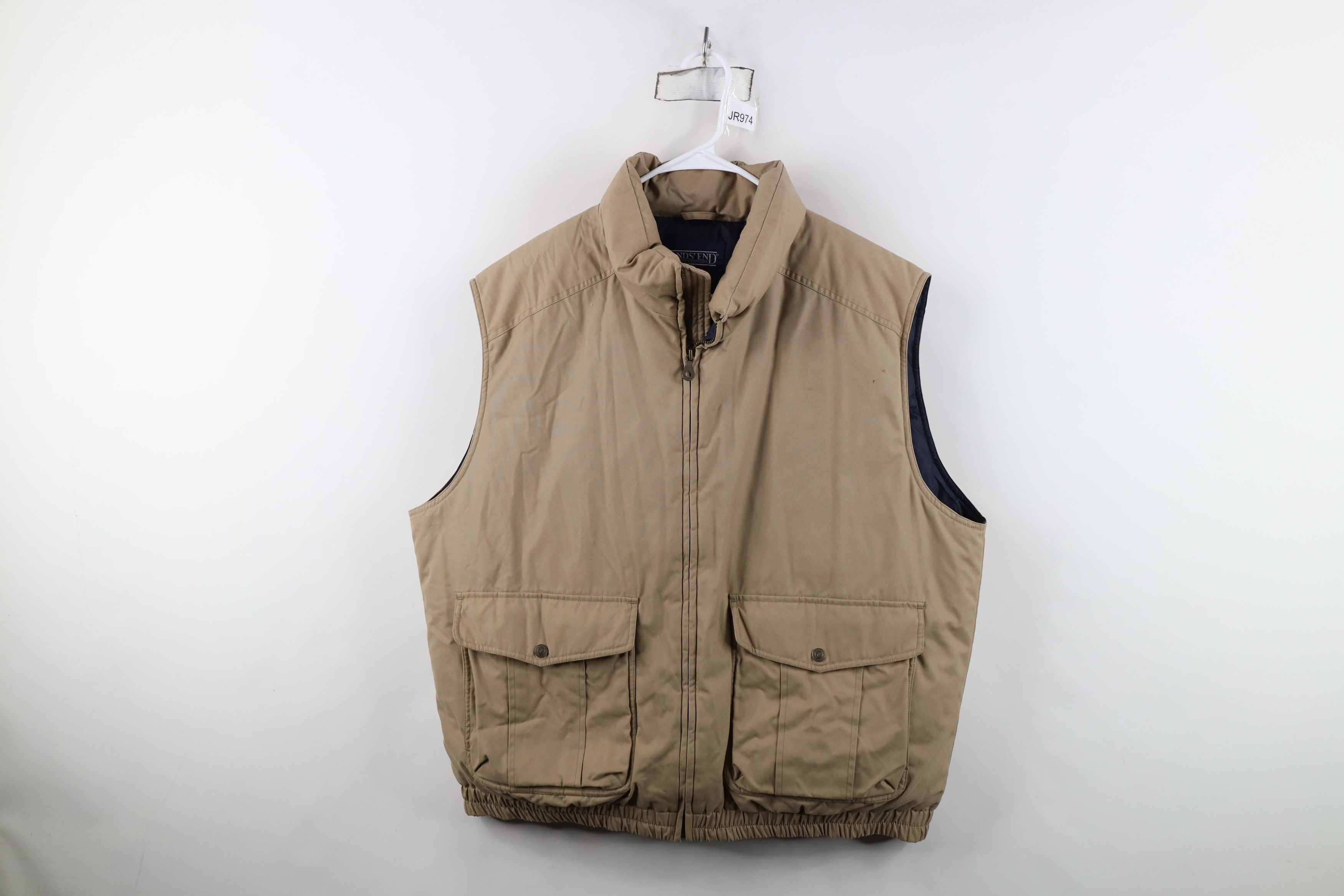 Lands' End Vintage 90s Lands End Duck Goose Down Puffer Vest Jacket Tan Size US XL / EU 56 / 4 - 1 Thumbnail
