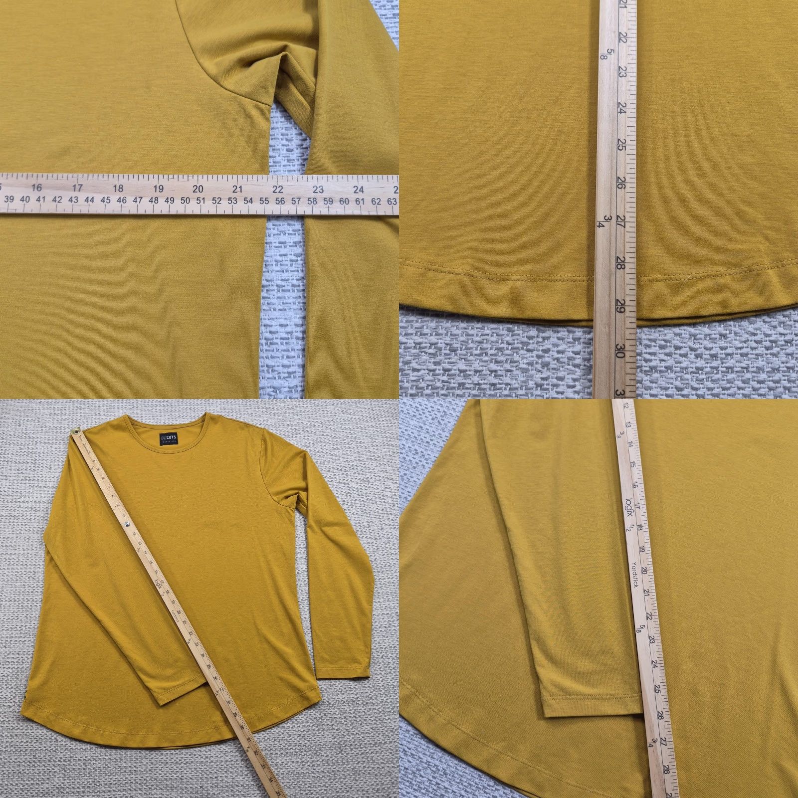 Cuts Cuts Shirt Mens XL Yellow Long Sleeve Curve Hem Pyca Pro Casual Crewneck Tee Size US XL / EU 56 / 4 - 9 Thumbnail