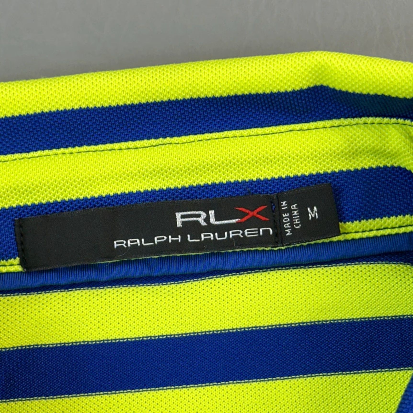 RLX Ralph Lauren RLX Ralph Lauren Polo Shirt Mens Medium Green Striped Performance Pocket Golf Size US M / EU 48-50 / 2 - 4 Thumbnail