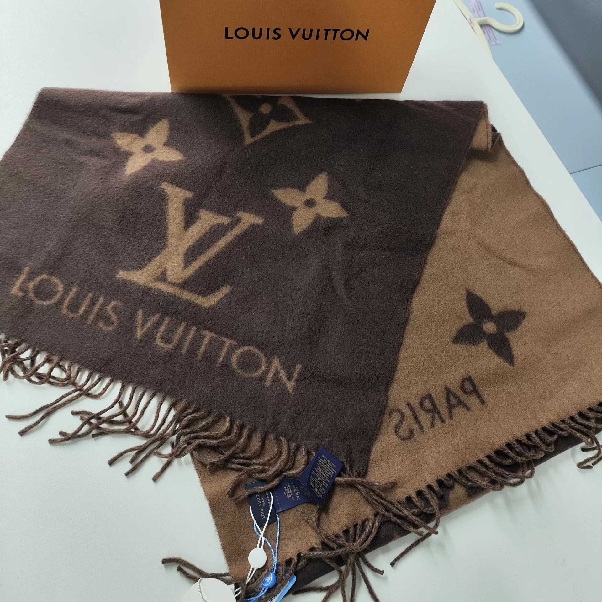 Louis Vuitton LV cashmere colorblocked scarf 170/45 Size ONE SIZE - 1 Thumbnail