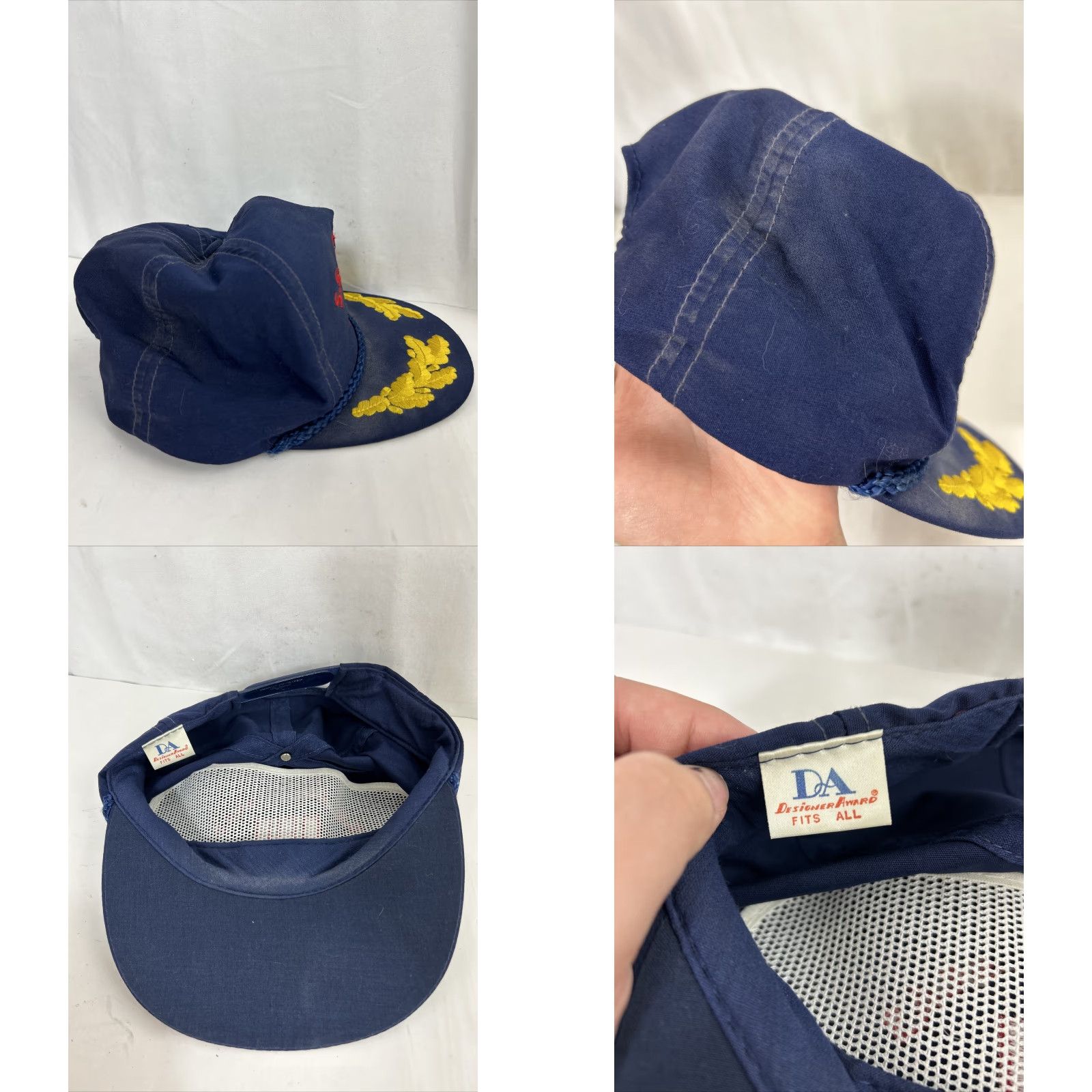 Vintage VINTAGE SnapBack Hat Men S Blue Azure Seas Blue Red Rope Egg Scramble Gold Leaf Blue Size ONE SIZE - 8 Thumbnail