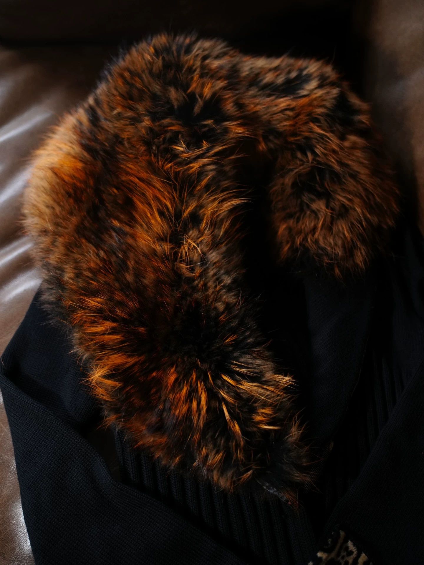 Roberto Cavalli Roberto Cavalli Wool-Silk Knit Print Rac Fur Collar Coat L Size L / US 10 / IT 46 - 3 Thumbnail
