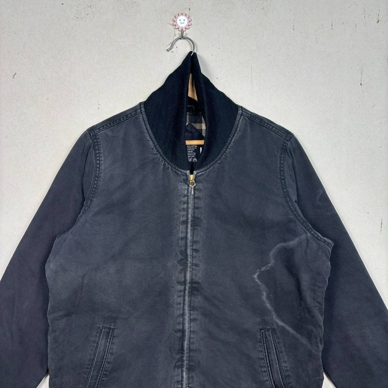 Japanese Brand Bluco Paxon Bomber Jacket Black Stone Washed Denim Jacket Size US L / EU 52-54 / 3 - 6 Thumbnail