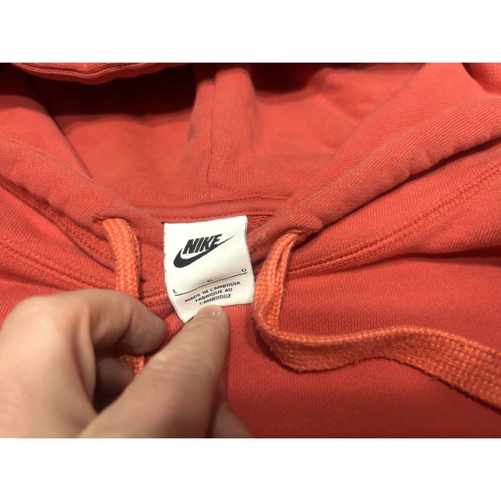 Nike Nike Pullover Hoodie Men’s L Salmon - Cotton Polyester Fleece, Logo Embroidered, Hooded, Athletic Fit, Regular Size, Vintage Style, Nike Sportswear Size US L / EU 52-54 / 3 - 3 Thumbnail