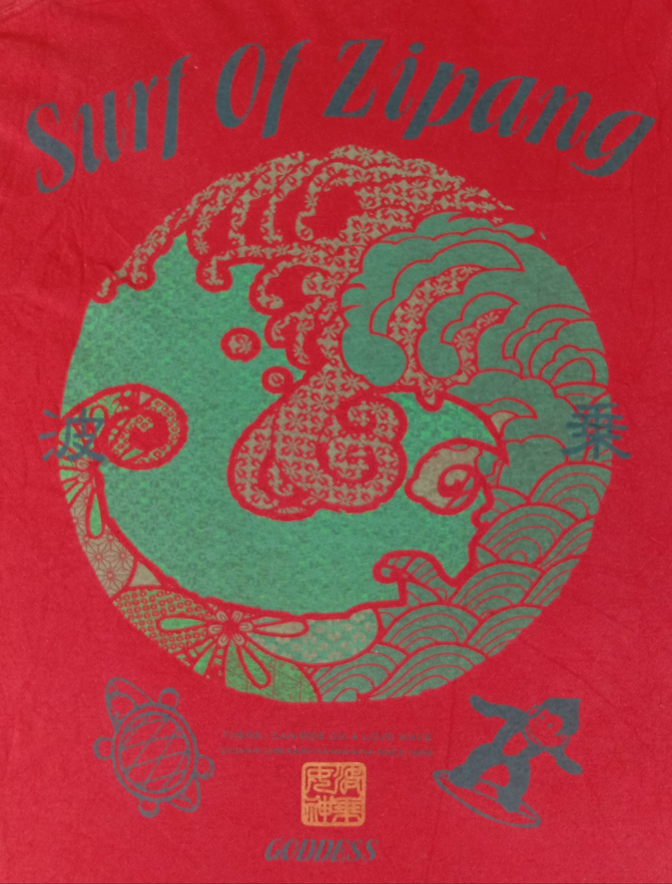 Japanese Brand Vintage Team Goddess Surf Of Zipang Big Logo T Shirt Size US M / EU 48-50 / 2 - 5 Thumbnail