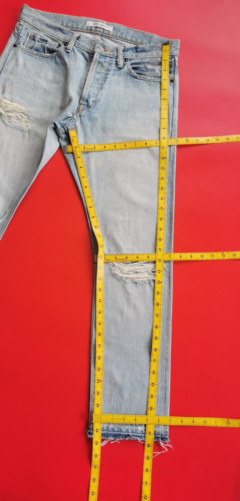 ONES STROKE Ones Stroke Tokyo Selvedge Destroyed Thrashed Jeans Kith Size US 32 / EU 48 - 15 Thumbnail