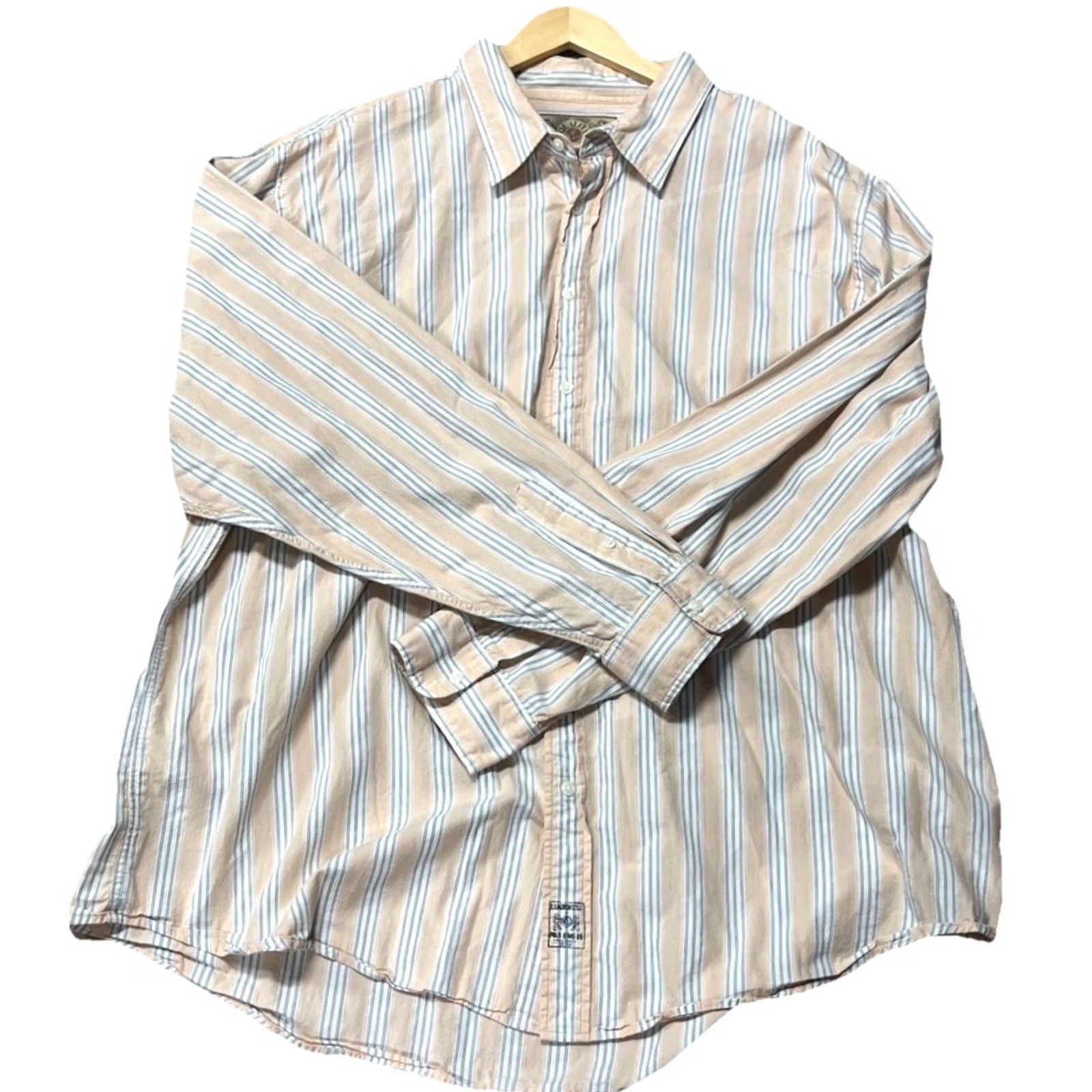 CO VINTAGE Polo Jeans Co Ralph Lauren Button-Down Shirt Men 3X Big Striped Cotton Orange 90s Retro Mens Size US XXL / EU 58 / 5 - 5 Thumbnail