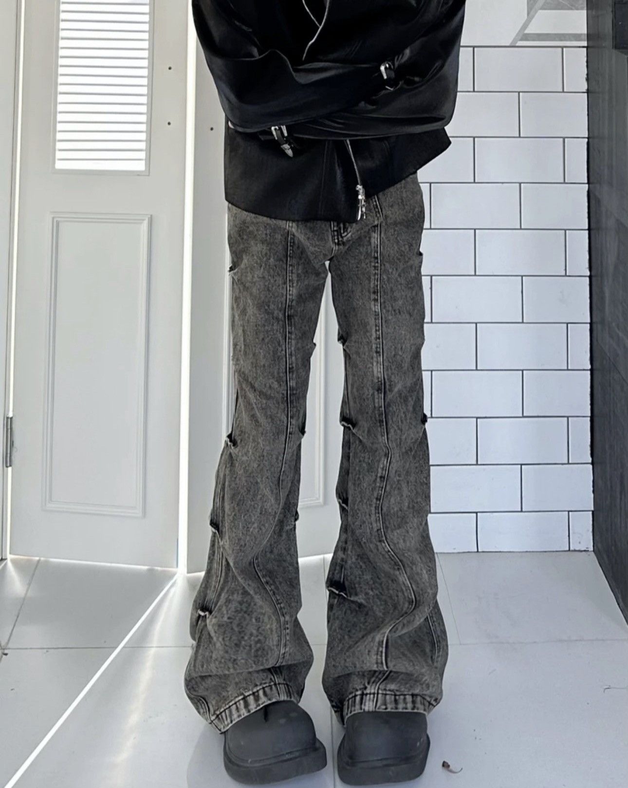 Jean Y2k Cargo Flared Stack Jeans Wide Leg Bootcut Stacked Size US 32 / EU 48 - 2 Thumbnail