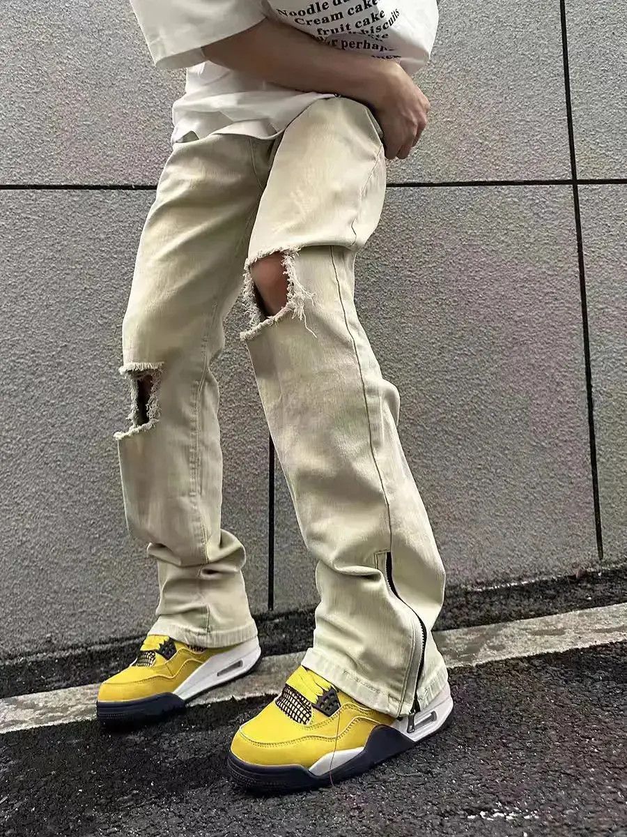 Japanese Brand Vintage high street ripped side zip washed Y2K jeans Size US 32 / EU 48 - 3 Thumbnail