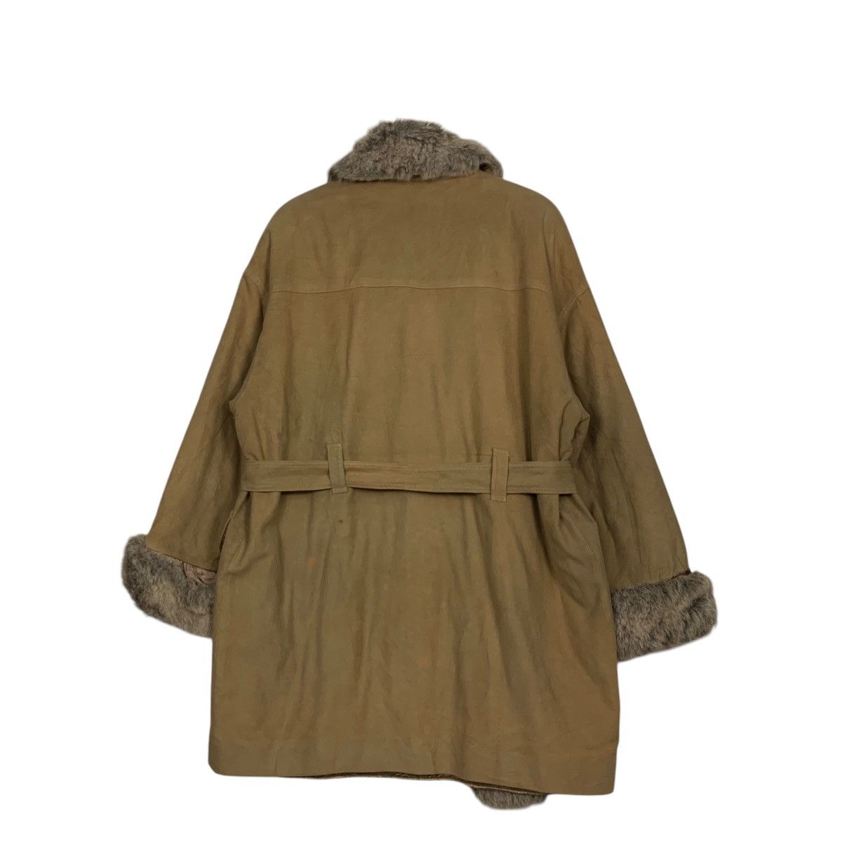 Laura Ashley LAURA ASHLEY Faux Fur Lining Belted Cotton Coat #2671-C120 Size S / US 4 / IT 40 - 8 Thumbnail