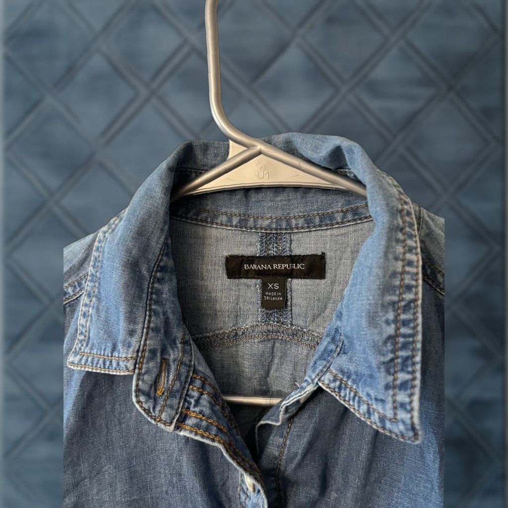 Banana Republic Banana Republic Women's Dress Denim Blue Long Sleeve Button XS Size XS / US 0-2 / IT 36-38 - 1 Thumbnail