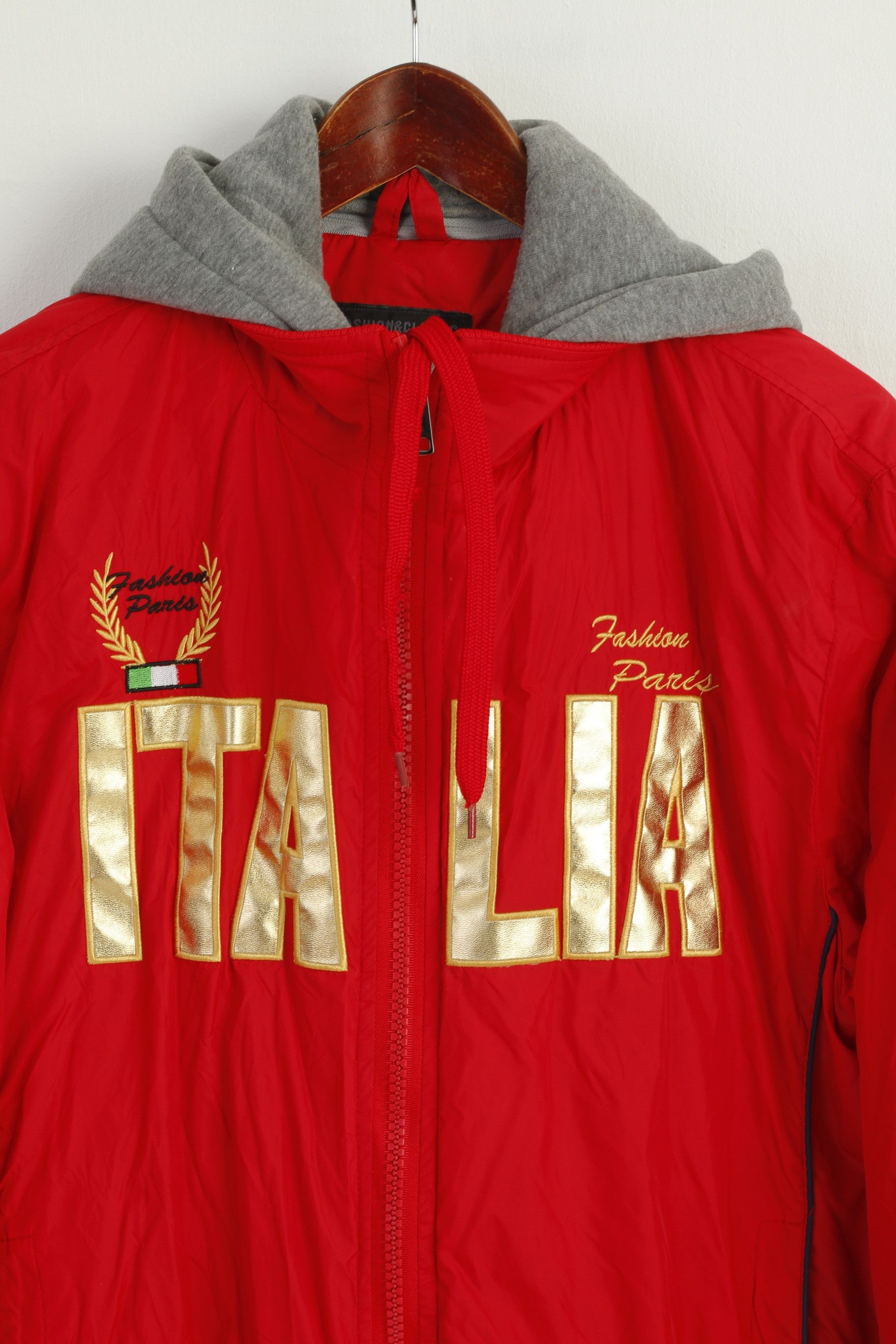 Vintage Q&A Women XXL Jacket Red Nylon Italia Unisex 9552 Size XXL / US 16-18 / IT 52-54 - 2 Thumbnail
