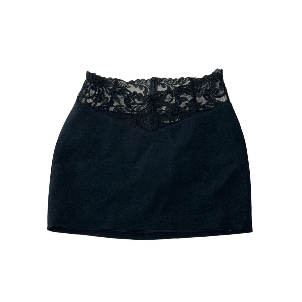 image of Designer David Koma Lace Trim Skirt in Black, Women's (Size 34)