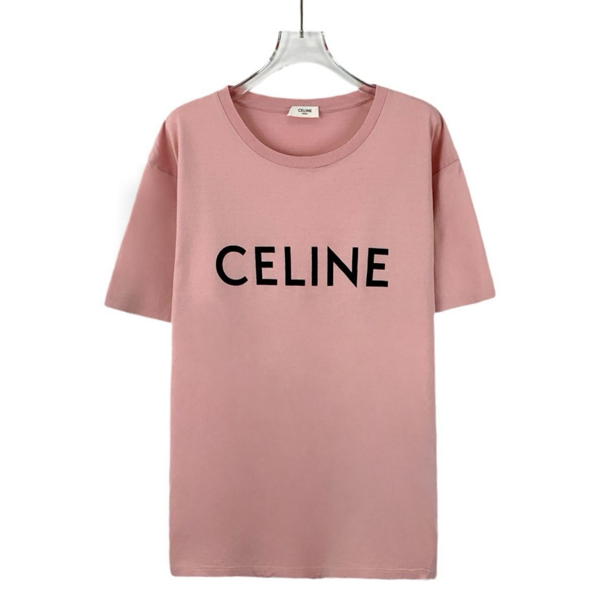Celine Celine Pink Logo Printed Cotton Round-Neck Short-Sleeved T-S Size M / US 6-8 / IT 42-44 - 1 Thumbnail