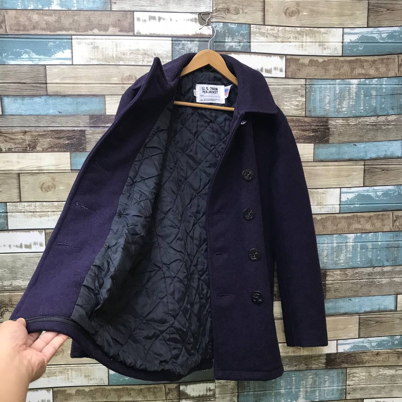 Schott VINTAGE SCHOTT US 70N PEACOAT PURPLE DOUBLE BREASTED Size US M / EU 48-50 / 2 - 7 Thumbnail