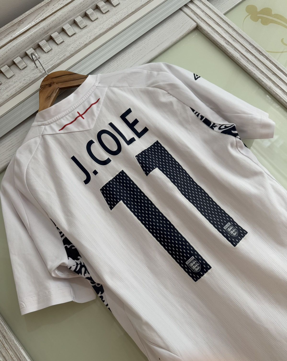 Umbro × Vintage J.Cole #11 England 2008-2009 Home Soccer Jersey Football Kit Size US S / EU 44-46 / 1 - 6 Thumbnail
