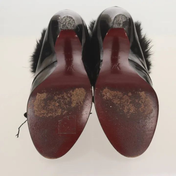 Louis Vuitton Louis Vuitton Black Fur Detail High Heels -2508 Size US 4 / IT 34 - 3 Thumbnail
