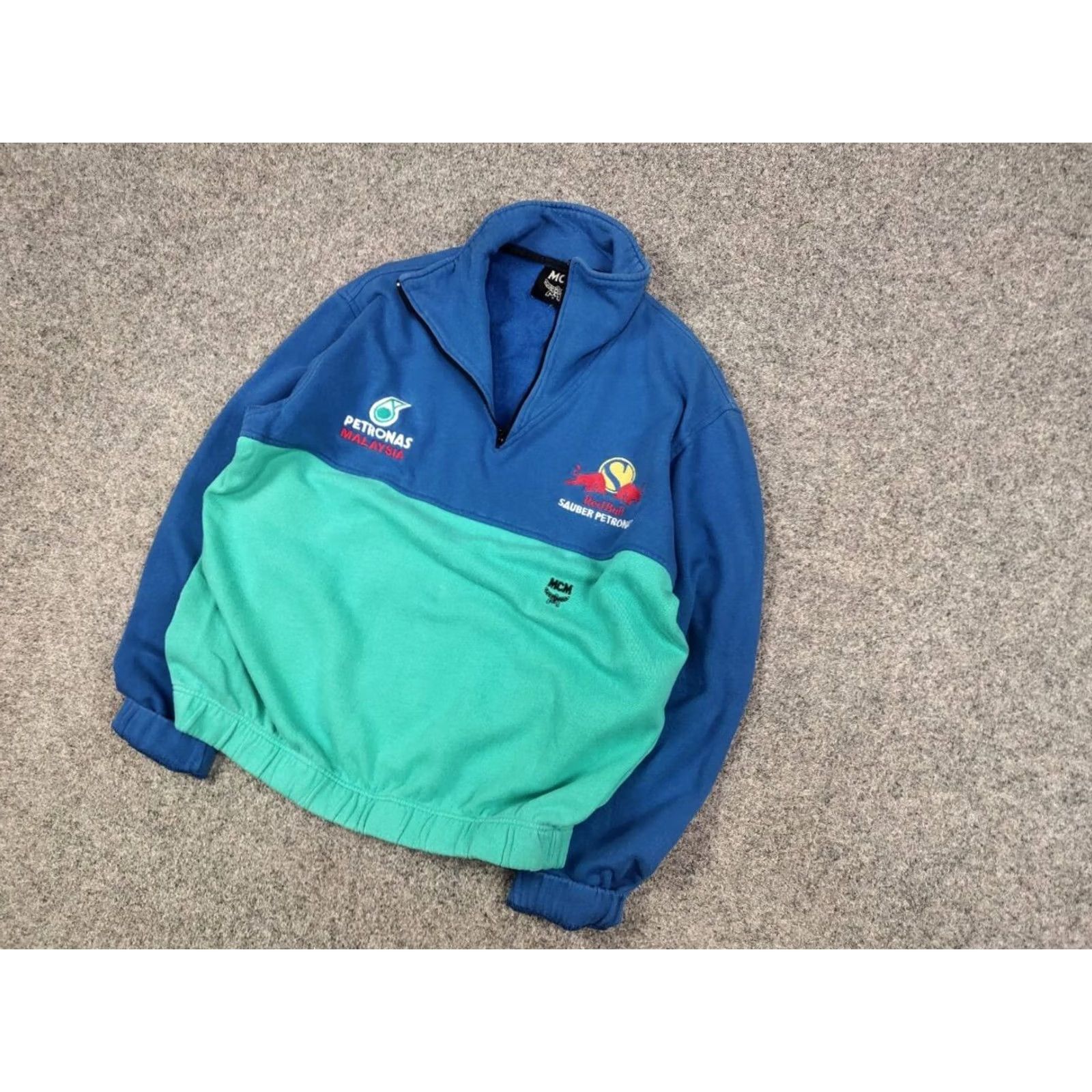 MCM VINTAGE MCM Sweatshirt 80s #1/4 Zip Long Sleeve Zip Mock Neck Blue Mens Size M Sweatshirt 80s Logo Vintage Pattern: Solid Size US M / EU 48-50 / 2 - 3 Thumbnail