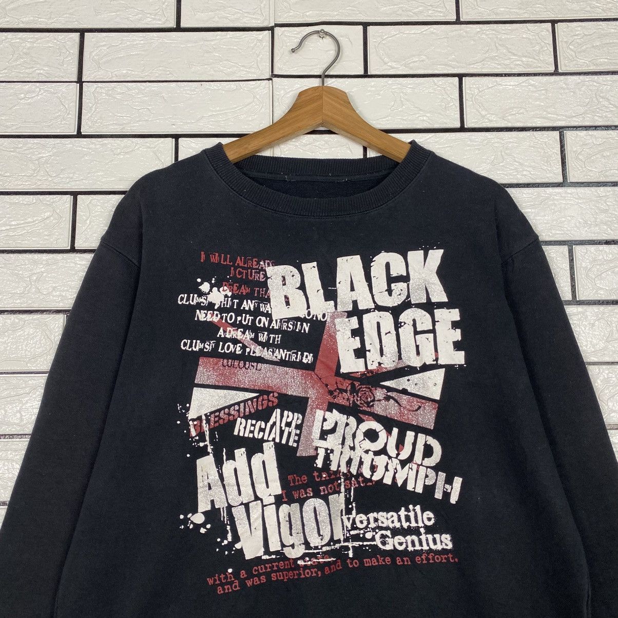 Japanese Brand Punk Design Biker Sweatshirt Black Edge Big Logo Size US M / EU 48-50 / 2 - 4 Thumbnail