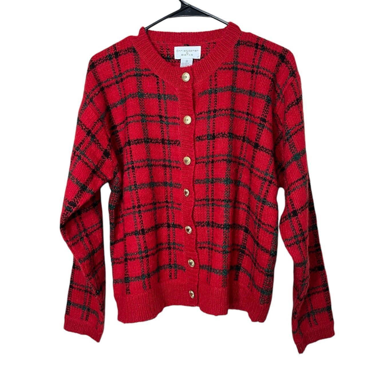 Other Vintage Christopher Banks Wool Blend Sweater Cardigan Red Gr Size M / US 6-8 / IT 42-44 - 1 Thumbnail