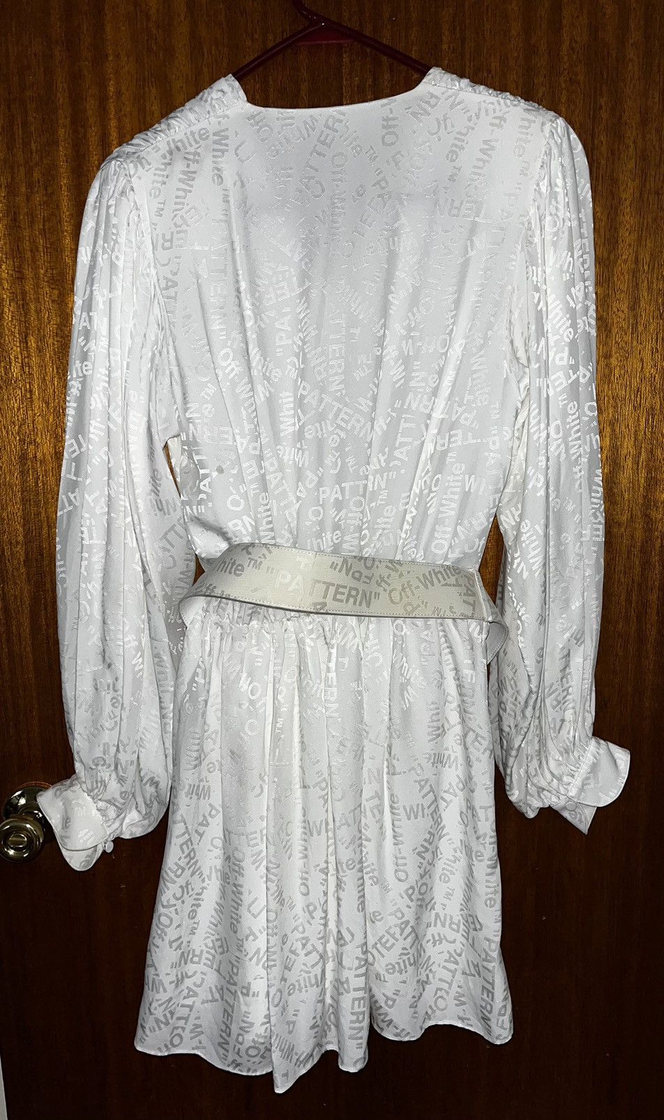 Off-White OFF-WHITE Belted Logo White Mini Dress Size XS / US 0-2 / IT 36-38 - 2 Thumbnail