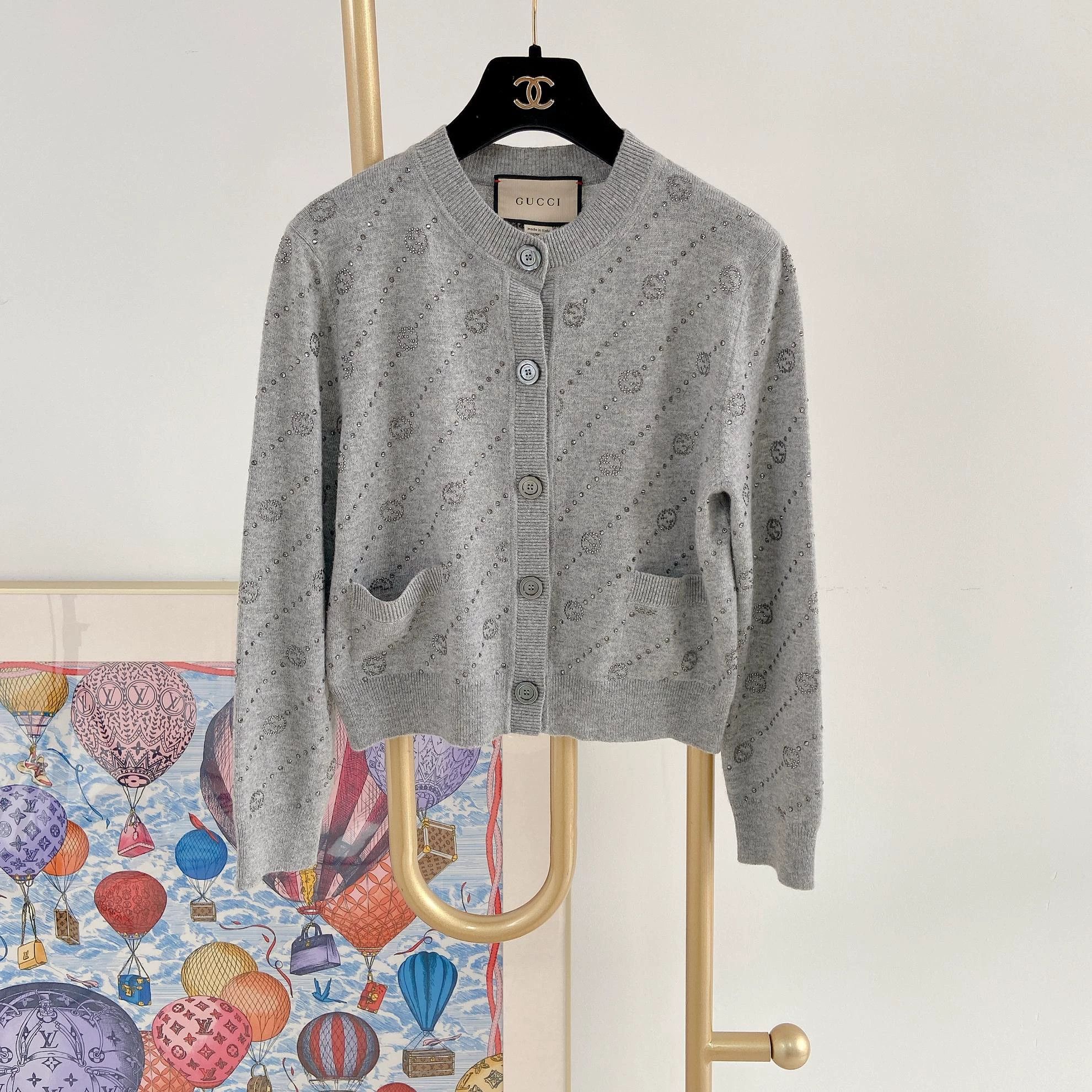 Gucci Gucci Pave Logo Cardigan S Size S / US 4 / IT 40 - 1 Thumbnail
