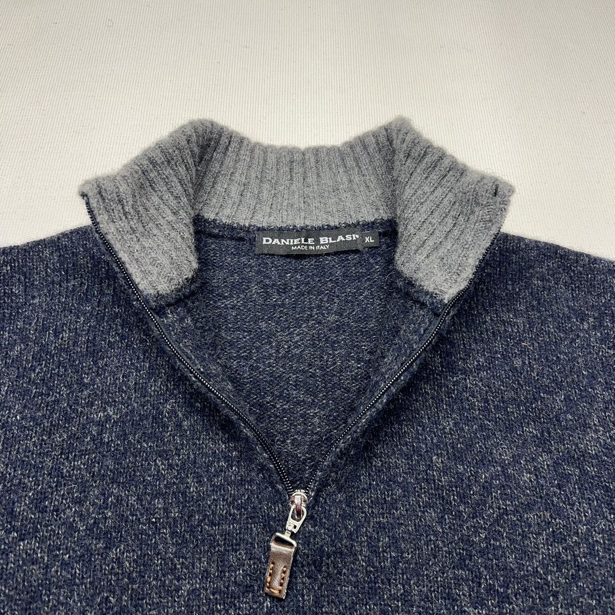 Daniele Blasi × Designer Daniele Blasi Sweater Blue 1/4 Zip Pullover Knit Italy Size US XL / EU 56 / 4 - 5 Thumbnail