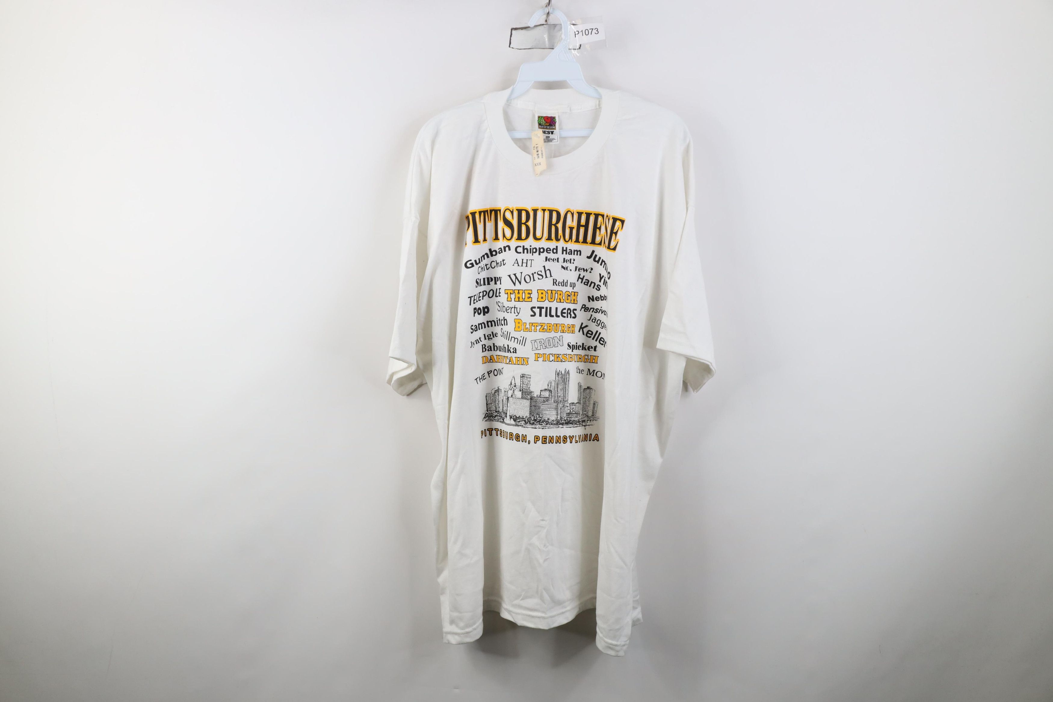 Vintage Deadstock Vintage 90s Pittsburghese Pittsburgh T-Shirt Size US XXL / EU 58 / 5 - 1 Thumbnail