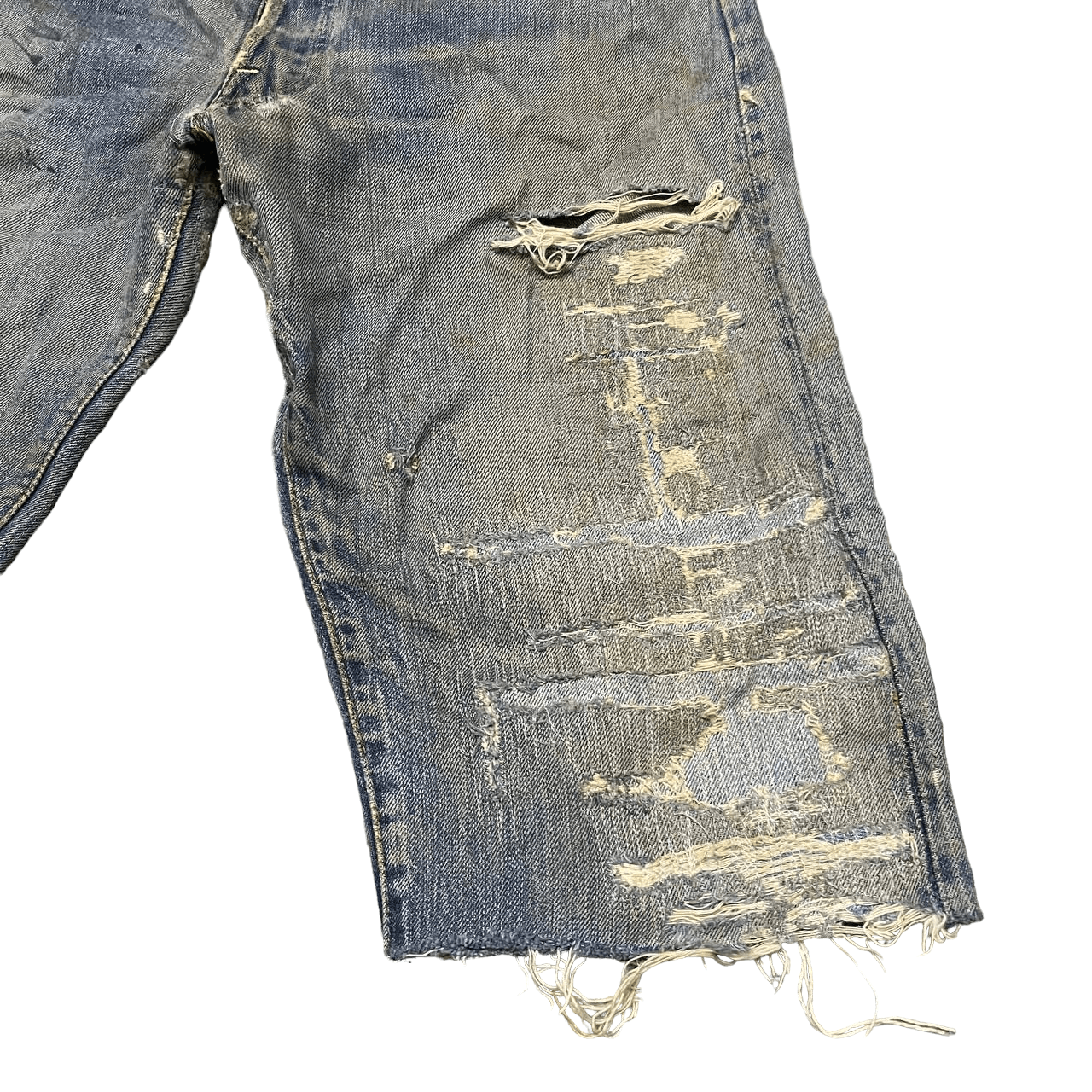 Levi's Vtg Levi's Big E Selvedge Button No.2 Thrashed Cuttoff Denim Size US 32 / EU 48 - 5 Thumbnail