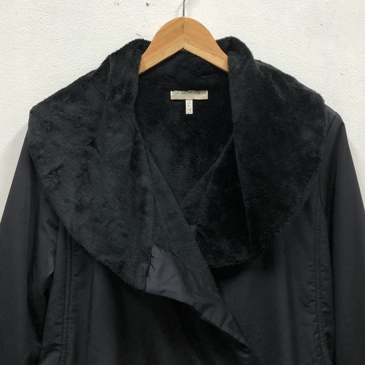 Emporio Armani Emporio Armani Black Lined Fleece Show Collar Coat Jacket Size M / US 6-8 / IT 42-44 - 9 Thumbnail