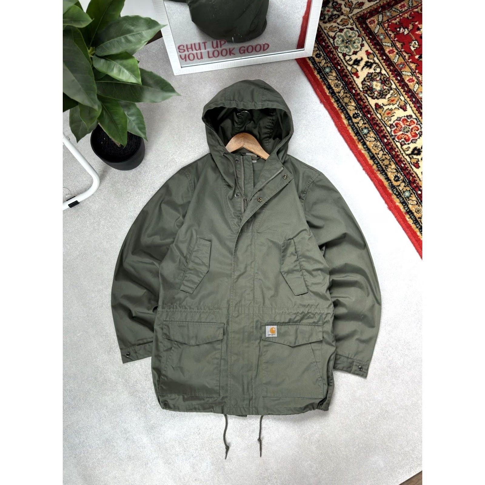 Carhartt VINTAGE Carhartt Jacket Parka Mens M Green 80s 90s Retro Army Streetwear Cargo Zip Chest 55cm Length 72cm Size US M / EU 48-50 / 2 - 2 Thumbnail