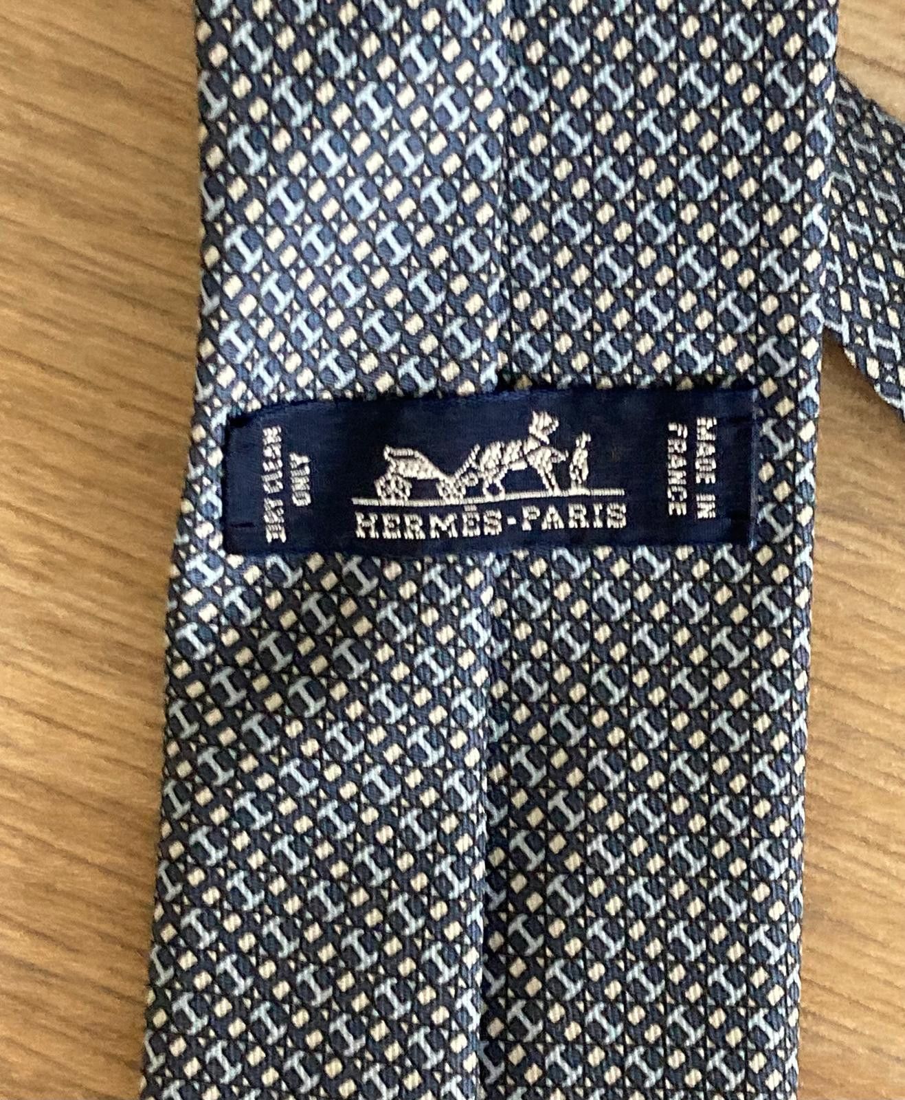 Hermes Blue Hermès H Tie Size ONE SIZE - 2 Thumbnail