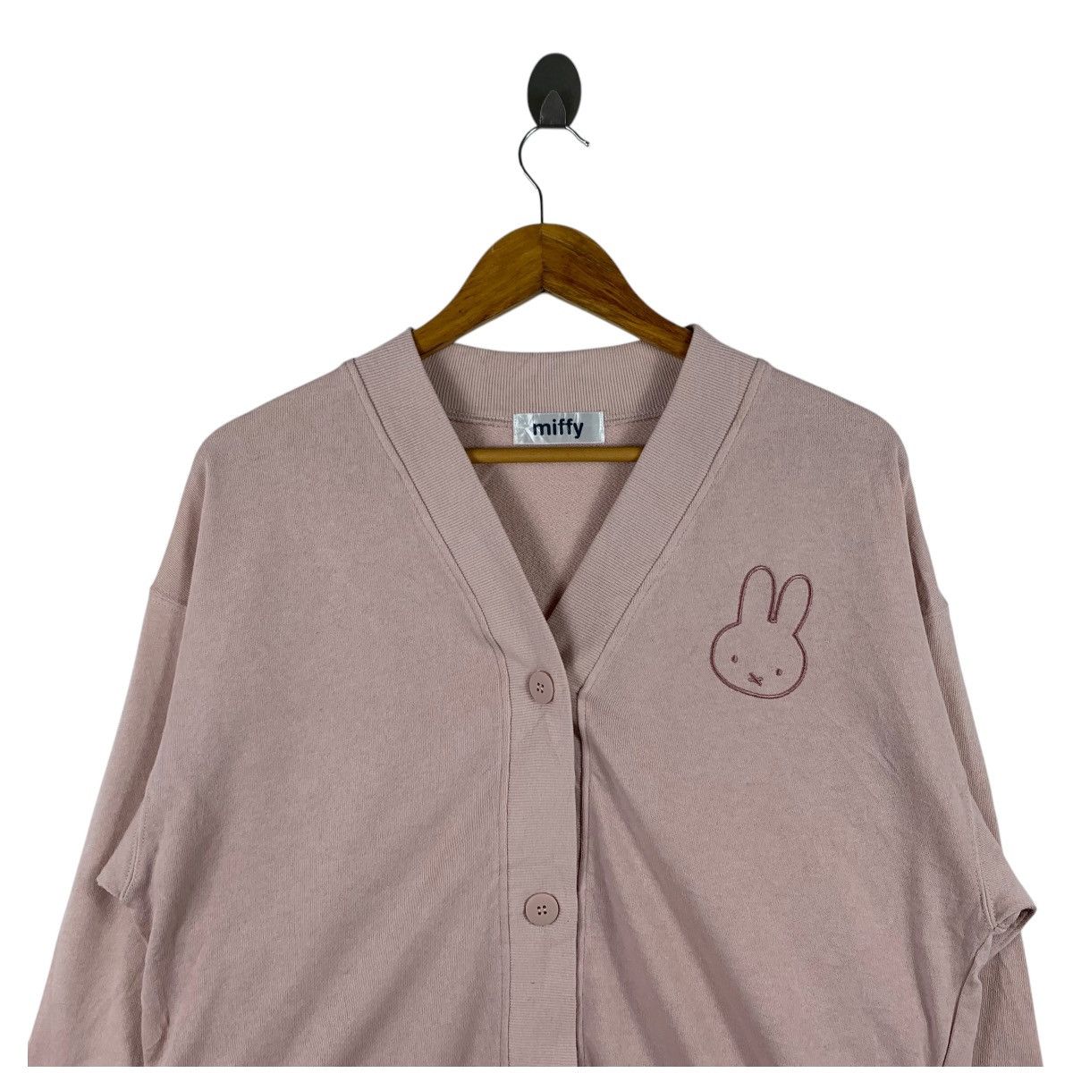 Vintage Vintage MIFFY Button Up Pink Cardigan Sweatshirt Size US L / EU 52-54 / 3 - 2 Thumbnail