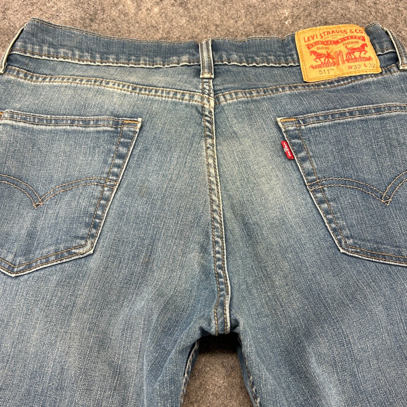 Levi's Levi's 511 Jeans Mens 33x32 Blue Slim Fit Medium Wash Stretch Size US 33 - 7 Thumbnail
