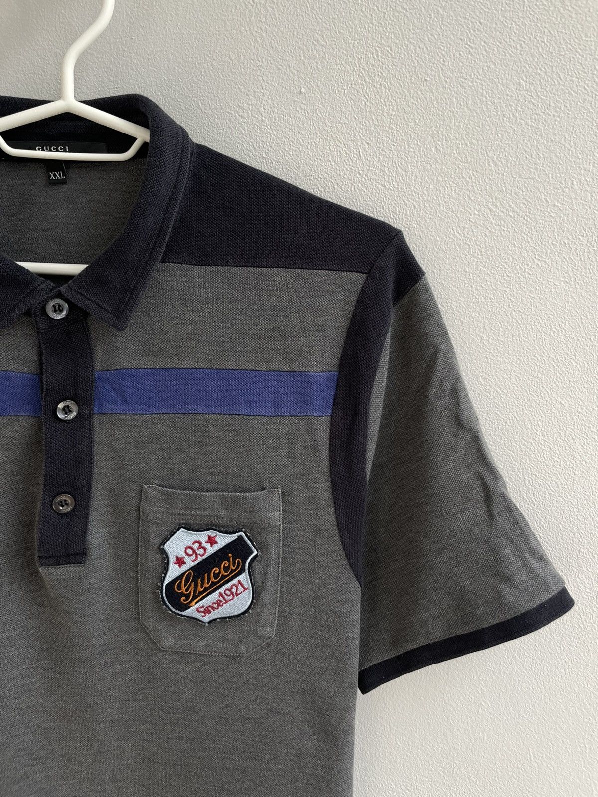 Gucci Gucci Cotton Grey Polo Shirt T Shirt Tee Logo Patched Size US XXL / EU 58 / 5 - 4 Thumbnail