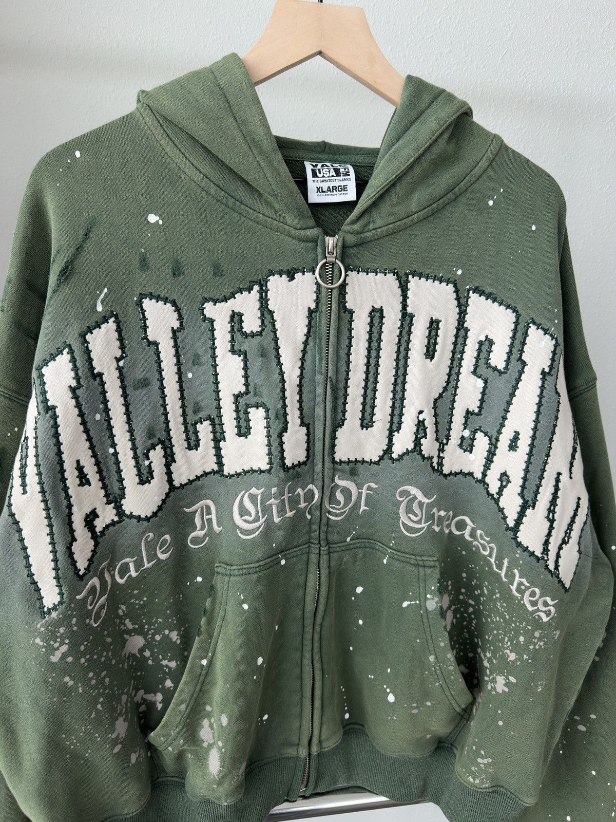 Vale Vale Paint Splatter Zip Up Hoodie Forrest Green Size US XL / EU 56 / 4 - 3 Thumbnail