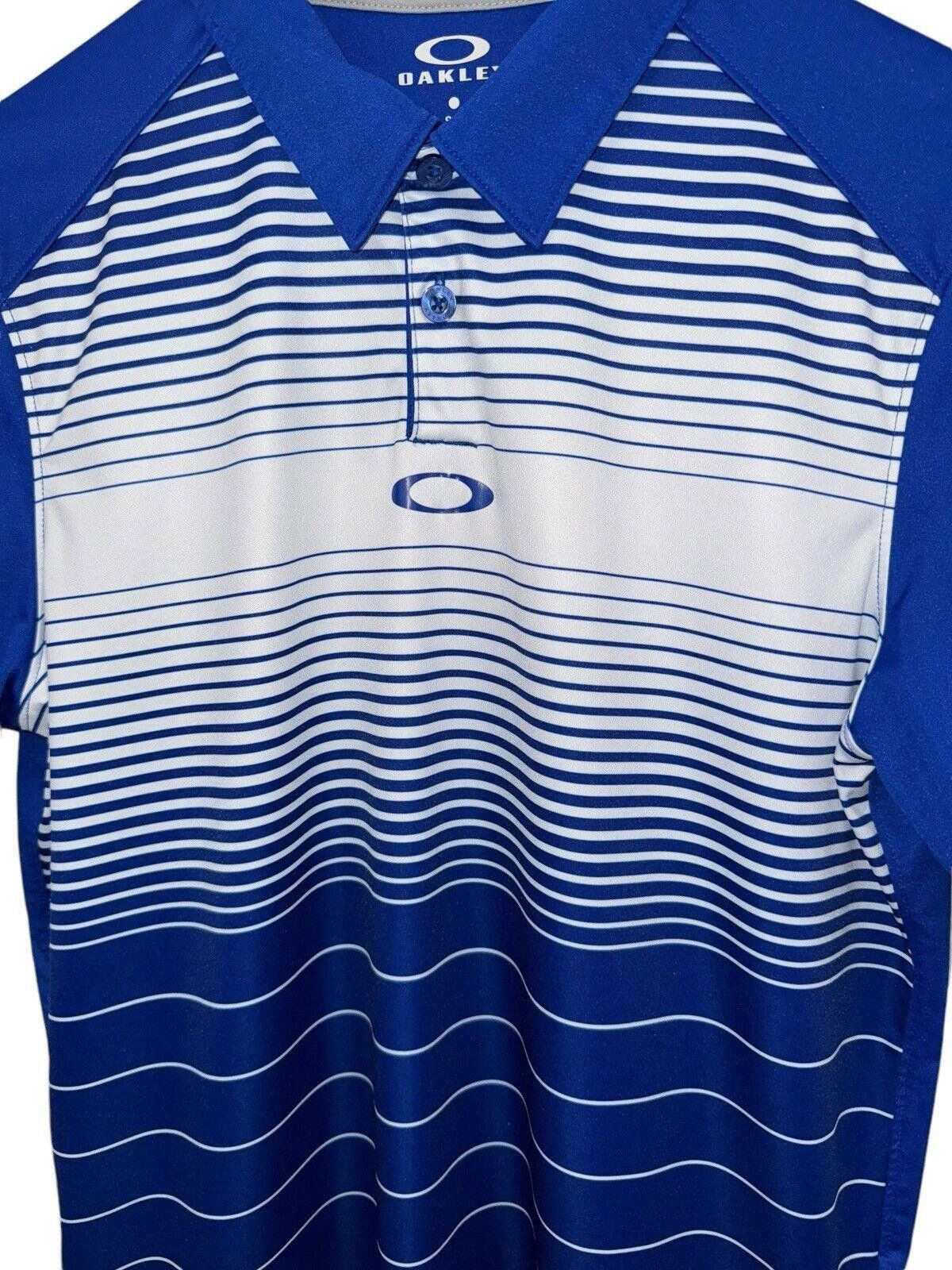 Oakley Oakley Blue Striped Dri Fit Mens Collared Polo Shirt S Size US S / EU 44-46 / 1 - 2 Thumbnail