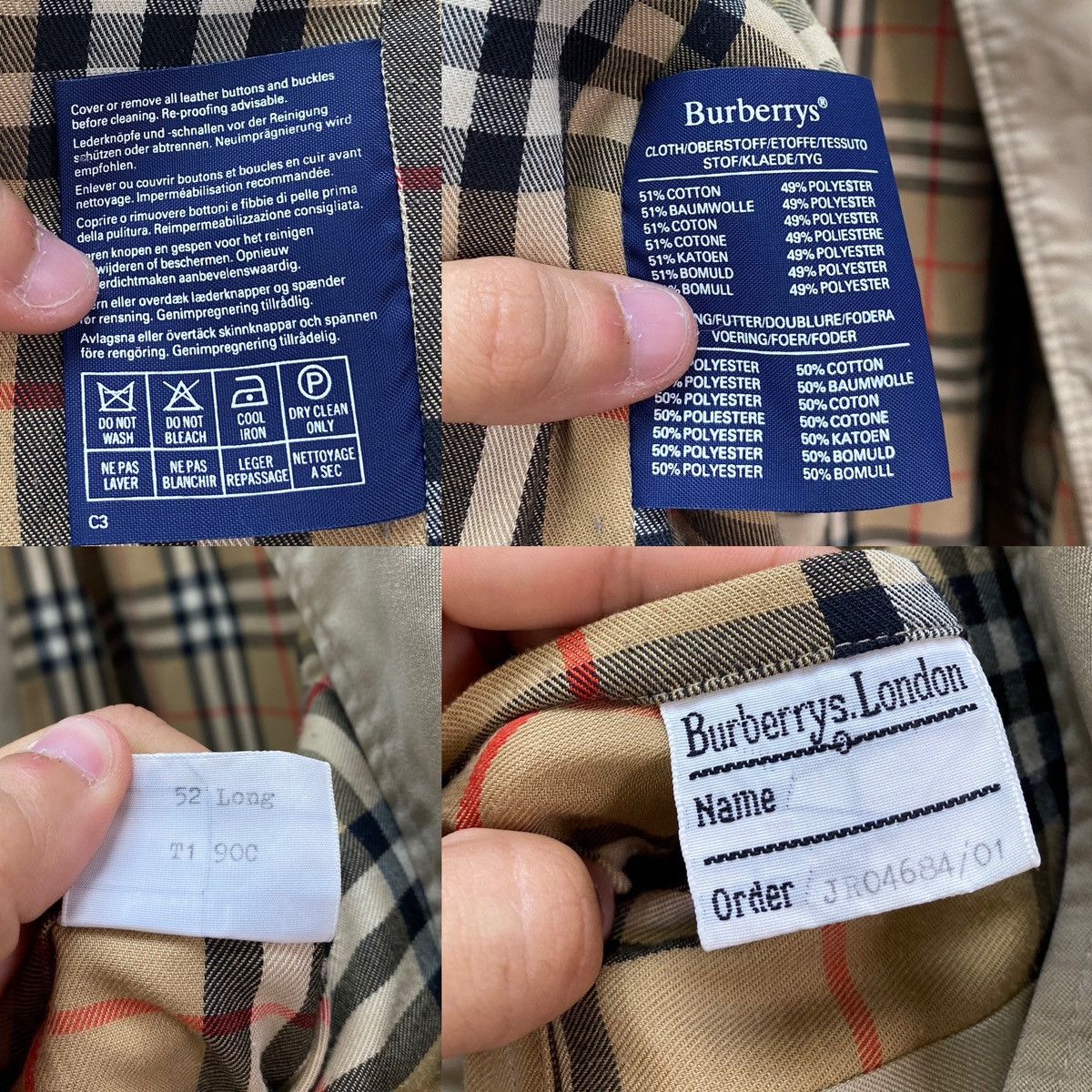 Burberry × Vintage Vintage 90’s Burberry’s nova check men’s trench coat Jacket Size US L / EU 52-54 / 3 - 22 Thumbnail