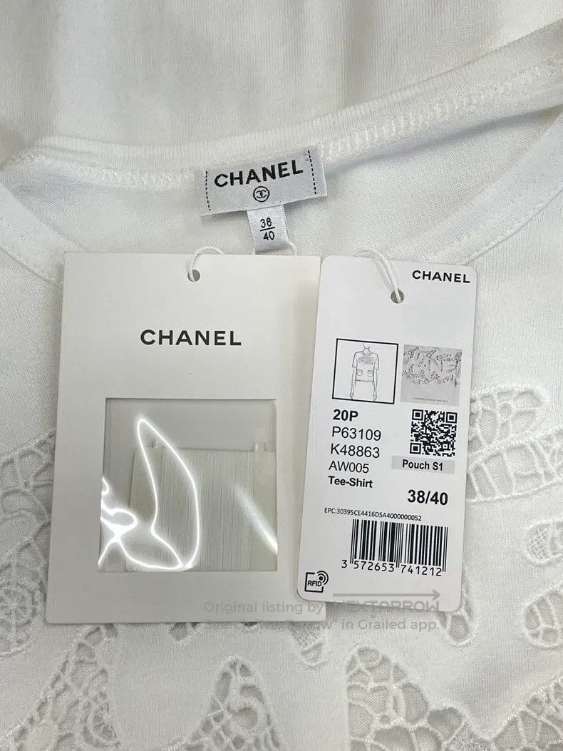 Chanel Chanel White letter logo hollow short sleeves Size XS / US 0-2 / IT 36-38 - 4 Thumbnail