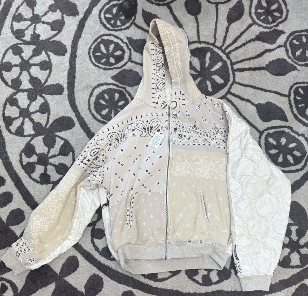 Kapital Quilted Bandana Hoody Zip