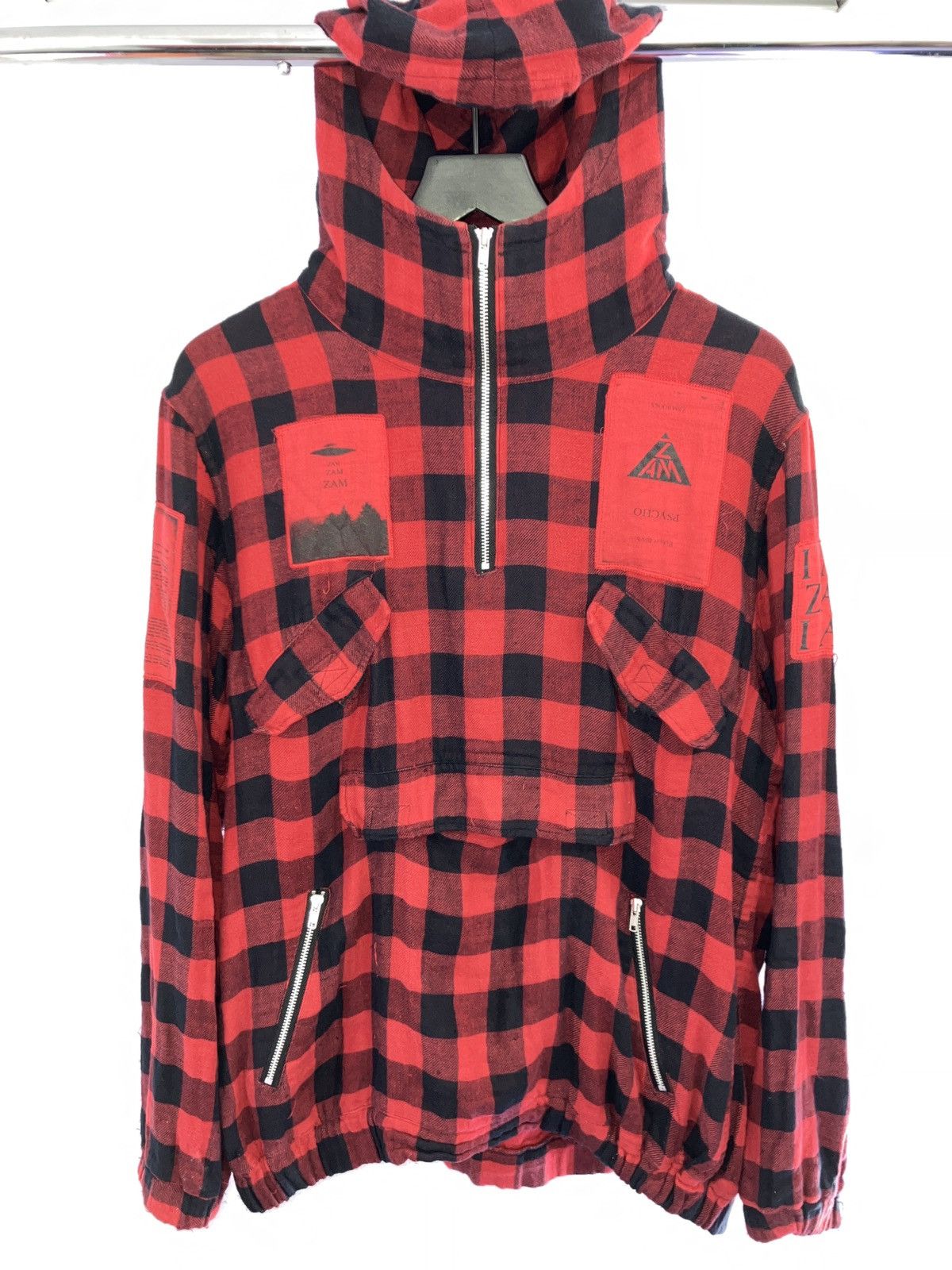 Undercover SS2006 Zamiang patch flannel hooded anorak Size US L / EU 52-54 / 3 - 1 Thumbnail