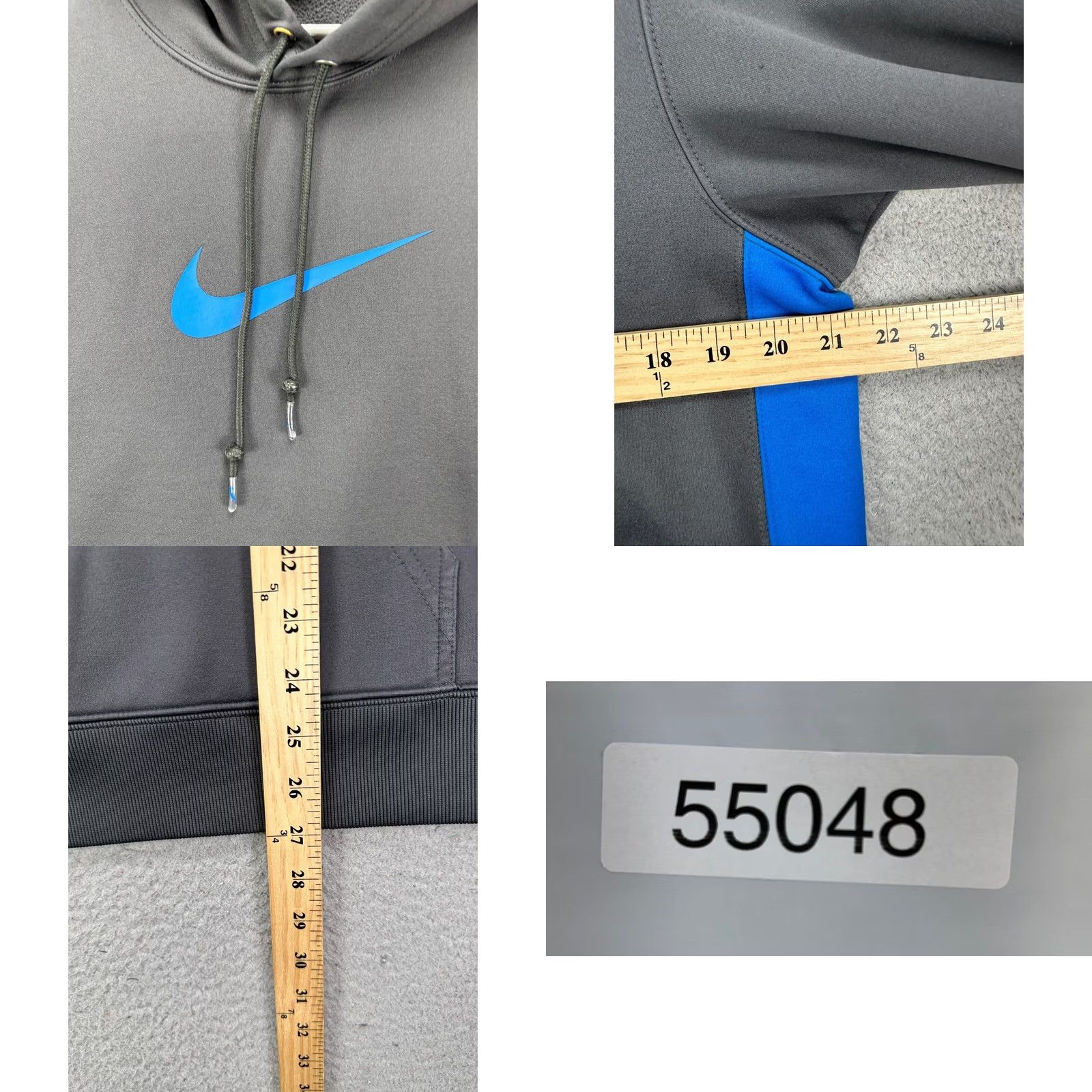 Nike Nike Therma Fit Hoodie Men Medium Grey Pullover Drawstring Center Swoosh Sweater Size US M / EU 48-50 / 2 - 8 Thumbnail