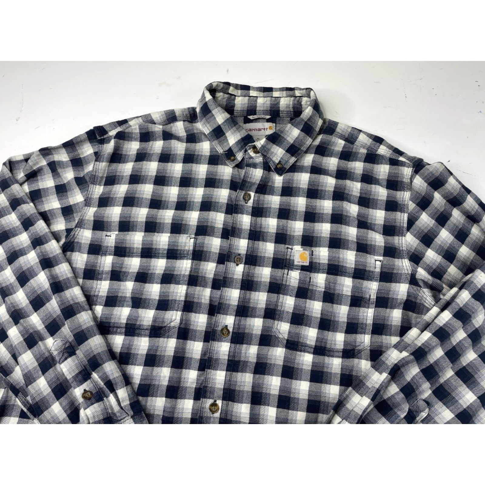 Carhartt Carhartt Mens Shirt XL Relaxed Button-Up Plaid Long Sleeve Multicolor Checks 103314 Hamilton Size US XL / EU 56 / 4 - 2 Thumbnail
