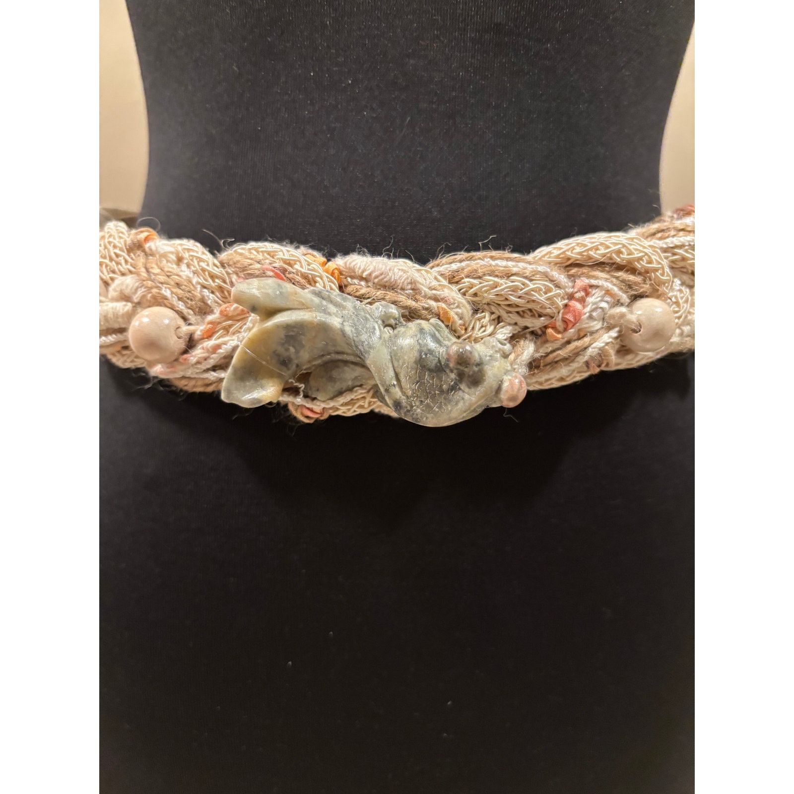 Vintage Vintage Carolyn Tanner Designs Braided Belt Cream Textured Size ONE SIZE - 1 Thumbnail