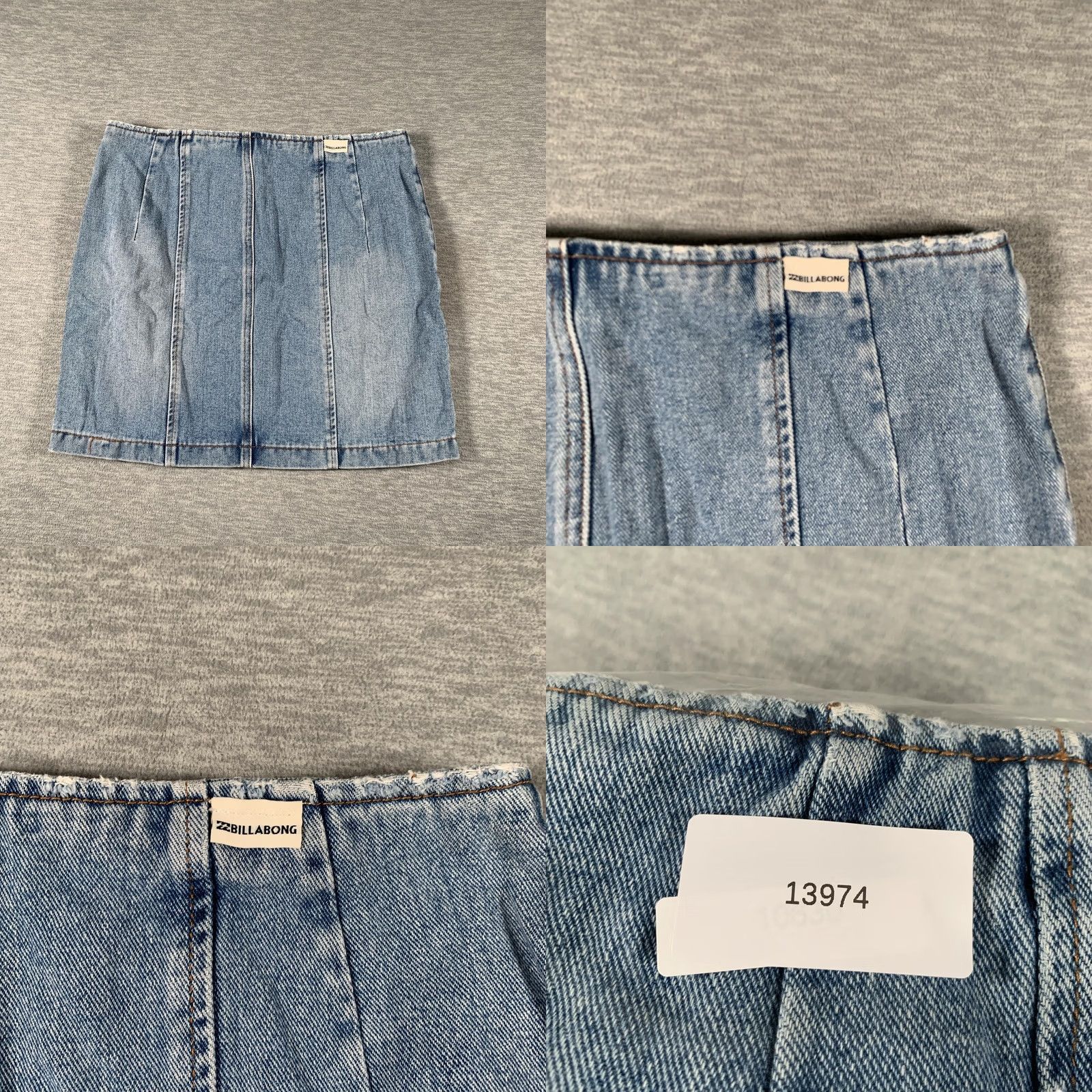 Billabong Billabong Skirt Womens 31 Blue Denim Button Front Mini High Waist Casual Summer Size 24" / US 00 / IT 34 - 9 Thumbnail