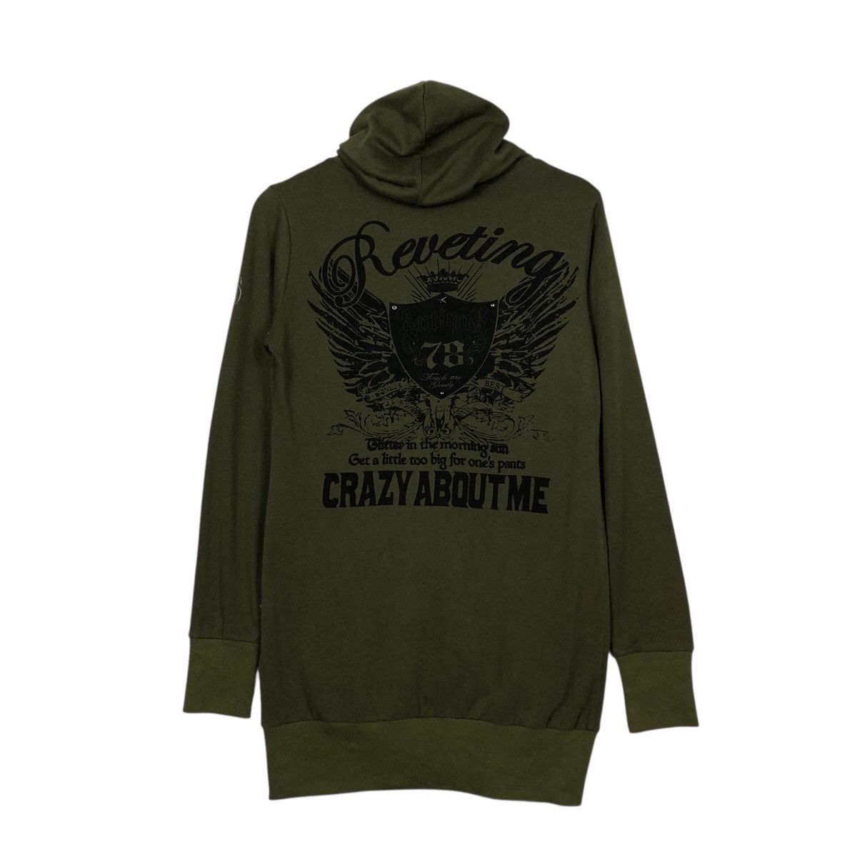 Japanese Brand Culture Wide Olive Punk Stud Hooded Sweatshirt Size US M / EU 48-50 / 2 - 9 Thumbnail
